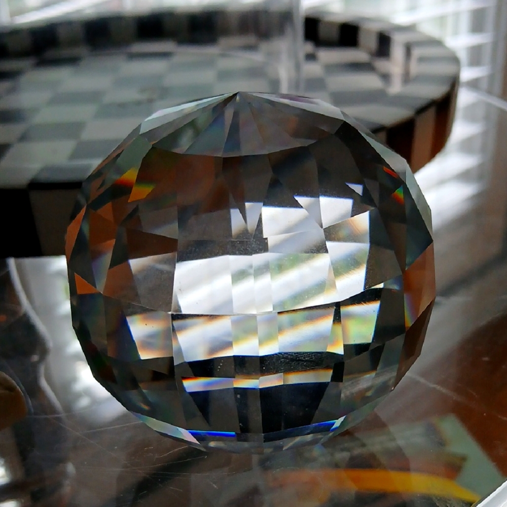 Crystal Faceted Sphere Decor